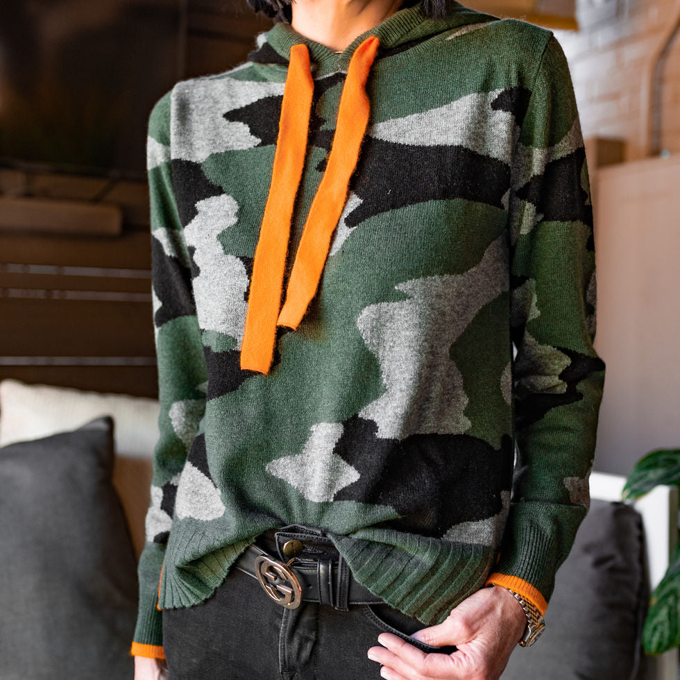 Camo Cashmere Hoodie